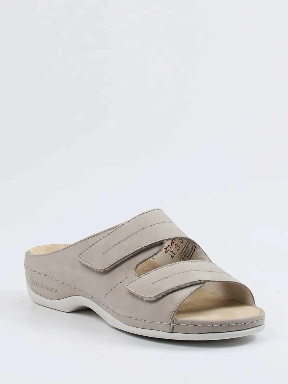 Berkemann – Komfort-Pantolette aus Nubukleder helltaupe