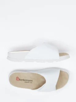 Berkemann – Komfort-Pantolette aus geprägtem Leder Weiß