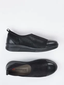 Berkemann – Slip-On Sneaker aus Stretch und Leder schwarz