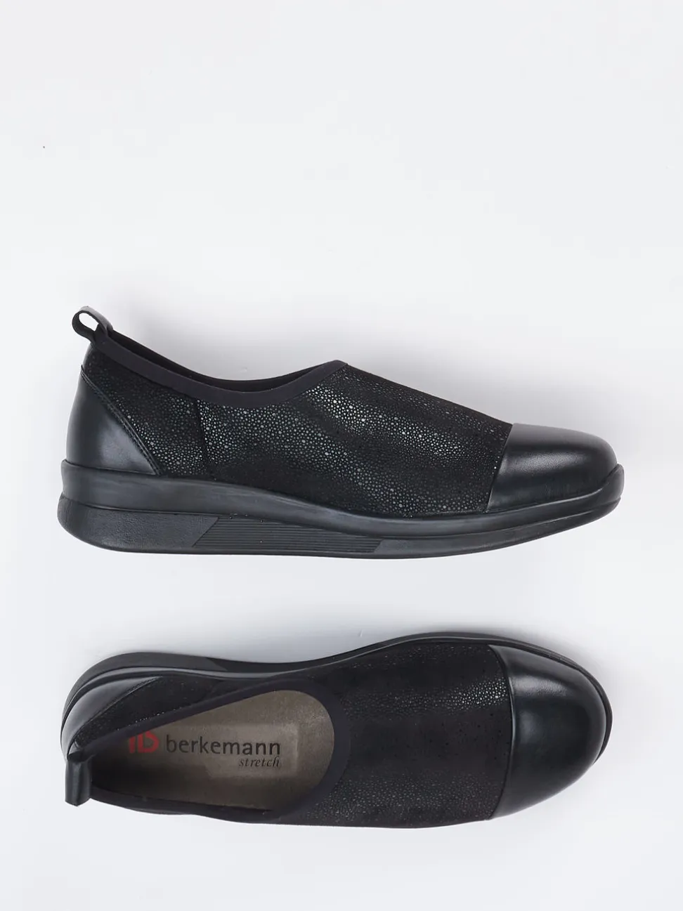 Berkemann – Slip-On Sneaker aus Stretch und Leder schwarz