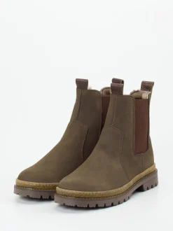 Bisgaard – Chelsea Boots aus Nubukleder olivbraun