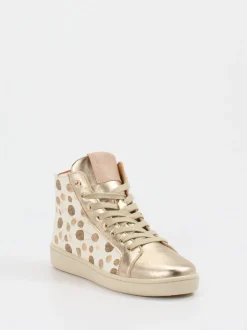 Bisgaard – High-Top Sneaker aus geprägtem Leder beige