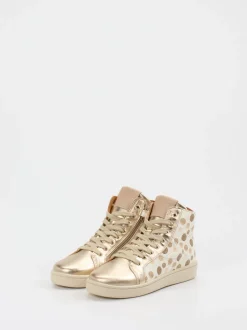 Bisgaard – High-Top Sneaker aus geprägtem Leder beige
