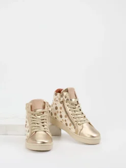 Bisgaard – High-Top Sneaker aus geprägtem Leder beige