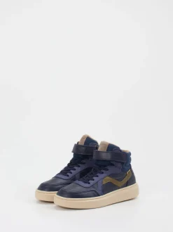 Bisgaard – High-Top Sneaker aus Kalbleder Dunkelblau