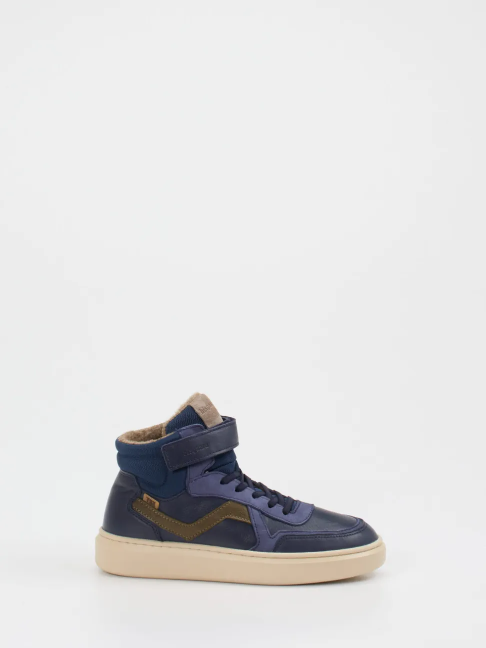 Bisgaard – High-Top Sneaker aus Kalbleder Dunkelblau