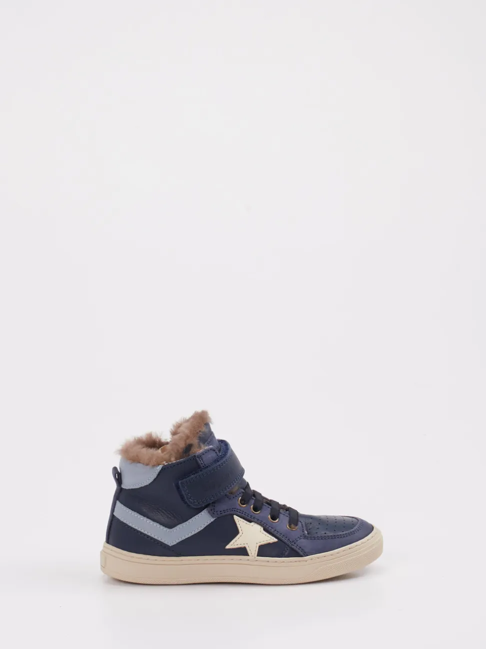 Bisgaard – High-Top Sneaker aus Metallicleder Dunkelblau