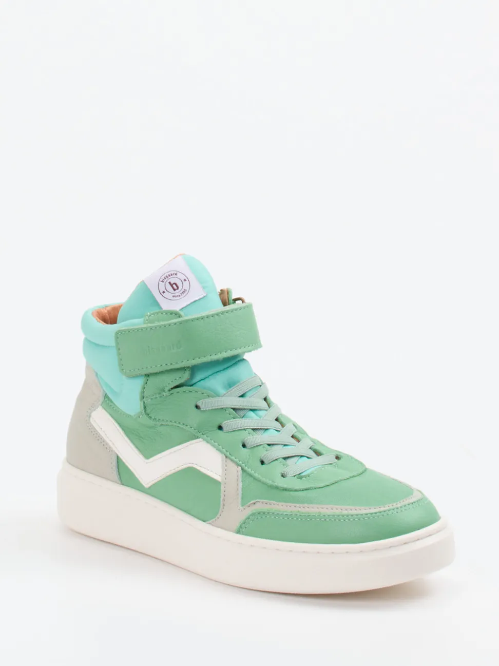 Bisgaard – High-Top Sneaker aus Kalbleder Mintgrün