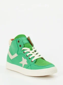 Bisgaard – High-Top Sneaker aus Lammleder grasgrün