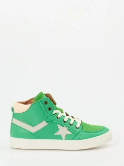 Bisgaard – High-Top Sneaker aus Lammleder grasgrün