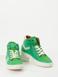 Bisgaard – High-Top Sneaker aus Lammleder grasgrün