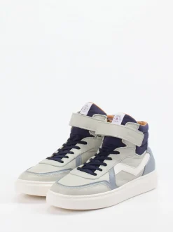 Bisgaard – High-Top Sneaker aus Kalbleder hellgrau