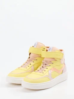 Bisgaard – High-Top-Sneaker aus Kalbleder Pastellgelb