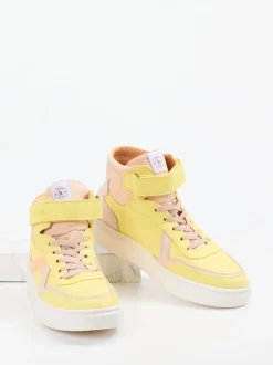 Bisgaard – High-Top-Sneaker aus Kalbleder Pastellgelb