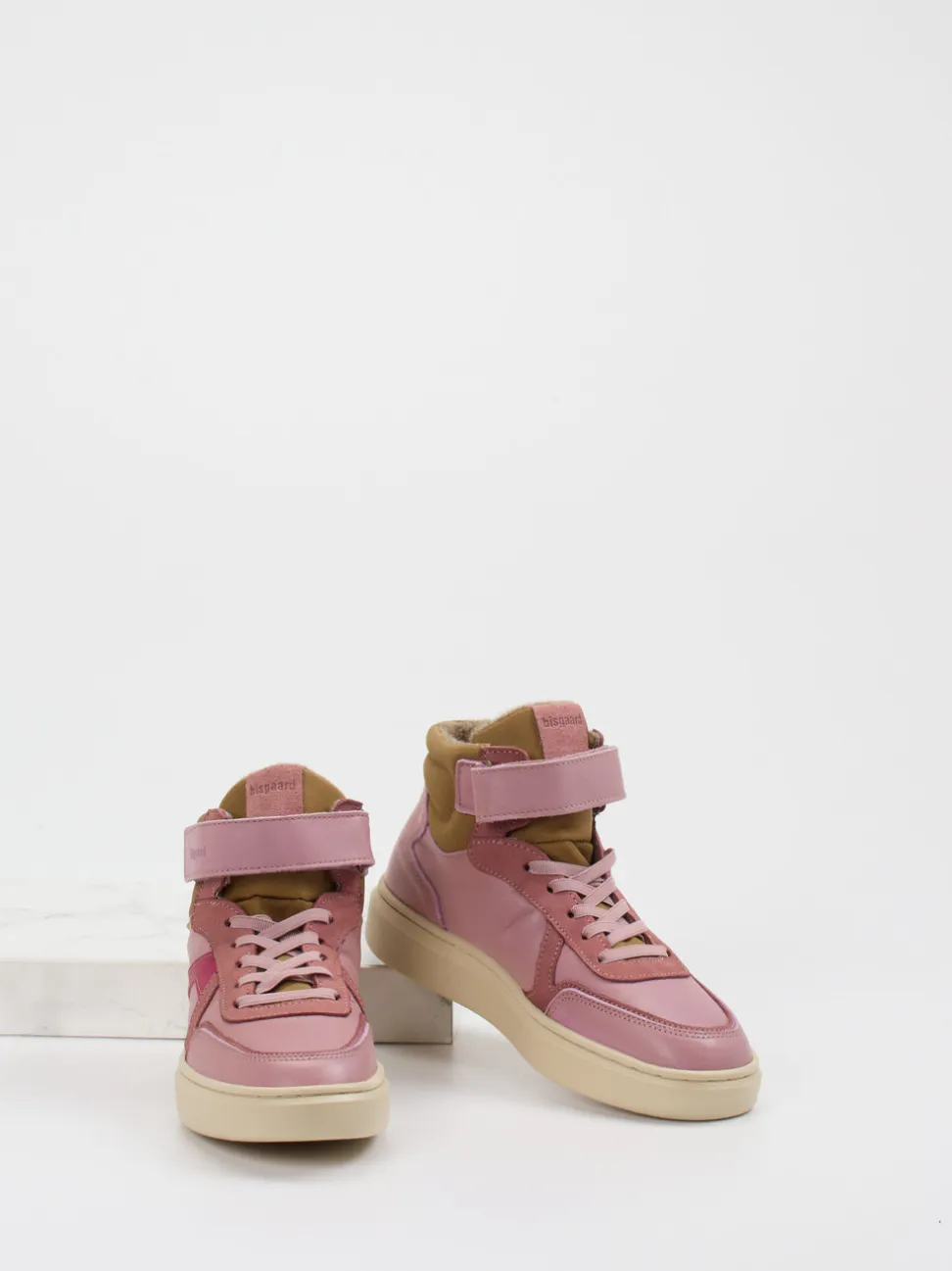 Bisgaard – High-Top-Sneaker aus Kalbleder altrosa