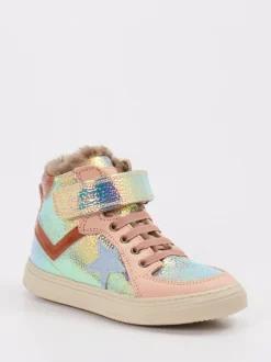 Bisgaard – High-Top-Sneaker aus Metallic mit Fellfutter