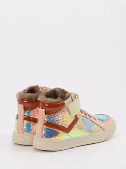 Bisgaard – High-Top-Sneaker aus Metallic mit Fellfutter