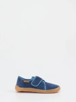 Bisgaard – Kinder-Kletthausschuh aus Cordtextil Blau