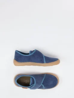 Bisgaard – Kinder-Kletthausschuh aus Cordtextil Blau