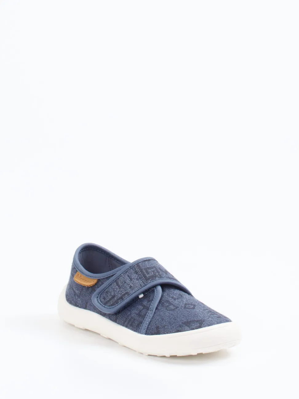 Bisgaard – Klett-Halbschuh aus Textil in Jeansblau