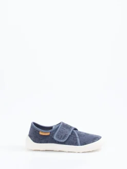 Bisgaard – Klett-Halbschuh aus Textil in Jeansblau