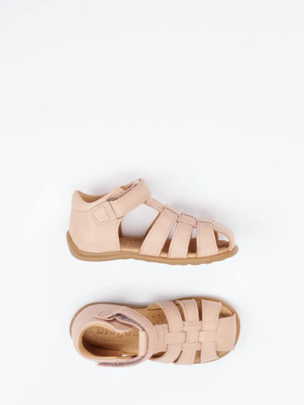 Bisgaard – Klettsandalen aus Kalbleder Altrosa