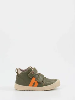 Bisgaard – Klett-Sneaker aus Kalbleder Olivgrün