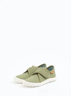 Bisgaard – Klett-Sneaker aus Textil in Salbeigrün
