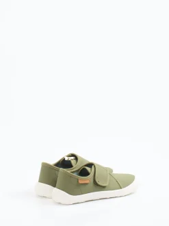 Bisgaard – Klett-Sneaker aus Textil in Salbeigrün