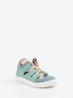 Bisgaard – Sandalette aus Veloursleder in Mintgrün