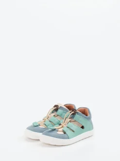 Bisgaard – Sandalette aus Veloursleder in Mintgrün