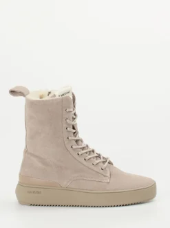 Blackstone – Schnürboots aus Veloursleder taupe