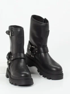 Blauer – Biker Boots aus Kalbleder schwarz