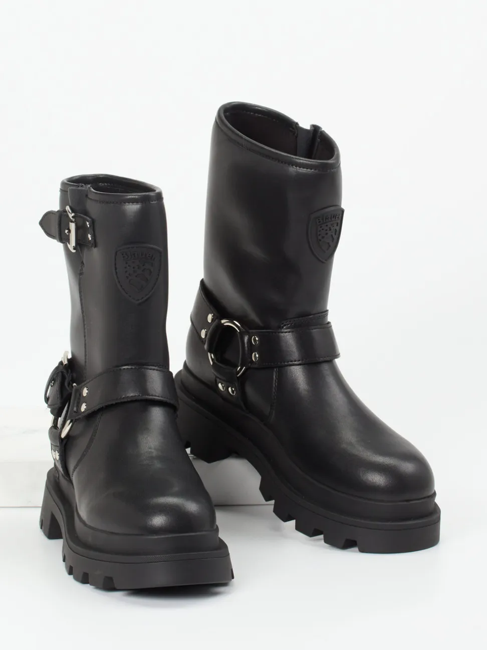 Blauer – Biker Boots aus Kalbleder schwarz