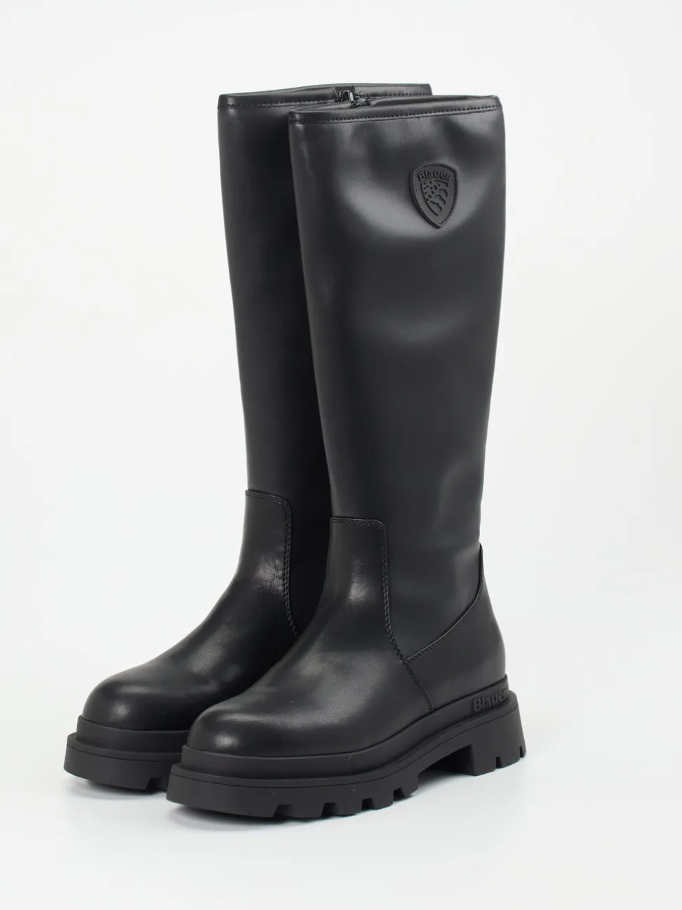 Blauer – Chunky Stiefel aus Glattleder schwarz