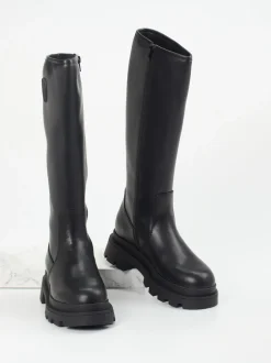 Blauer – Chunky Stiefel aus Glattleder schwarz