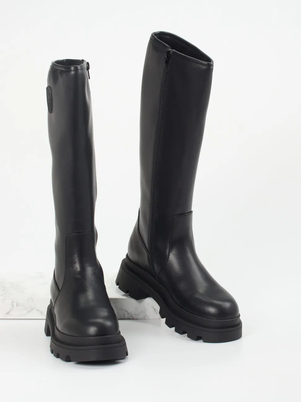 Blauer – Chunky Stiefel aus Glattleder schwarz