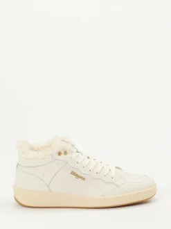 Blauer – Mid-Top Sneaker aus Kalbleder cremeweiß