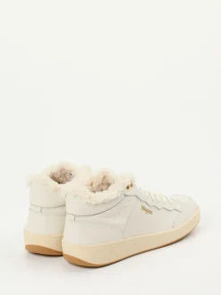 Blauer – Mid-Top Sneaker aus Kalbleder cremeweiß