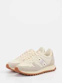 Blauer – Retro Runner aus Veloursleder beige