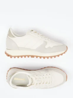 Blauer – Retro Runner aus Veloursleder beige