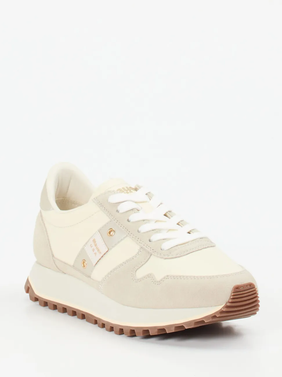 Blauer – Retro-Sneaker aus Veloursleder Beige