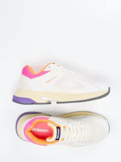 Blauer – Retro-Sneaker aus Textil in Cremeweiß