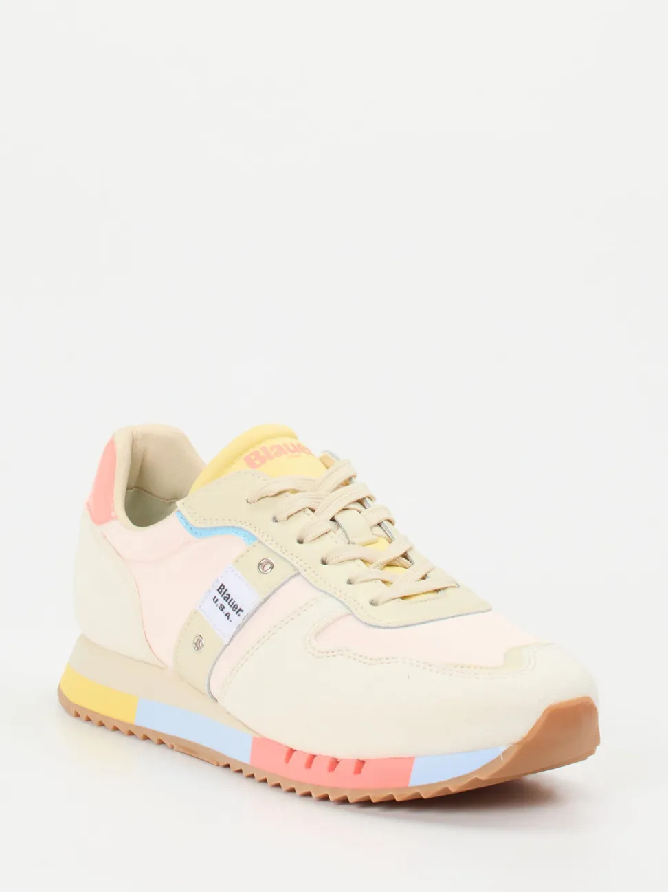 Blauer – Retro-Sneaker aus Veloursleder Beige