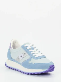 Blauer – Retro-Sneaker aus Veloursleder Pastellblau