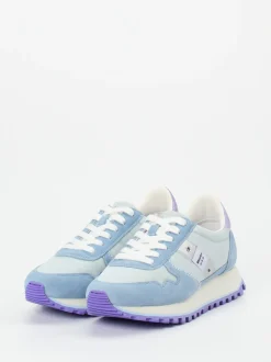 Blauer – Retro-Sneaker aus Veloursleder Pastellblau