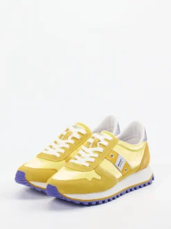 Blauer – Retro-Sneaker aus Veloursleder gelb