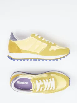 Blauer – Retro-Sneaker aus Veloursleder gelb