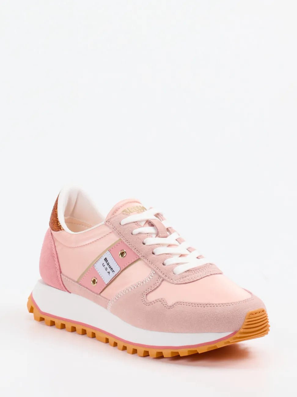 Blauer – Retro-Sneaker aus Veloursleder in Rosa
