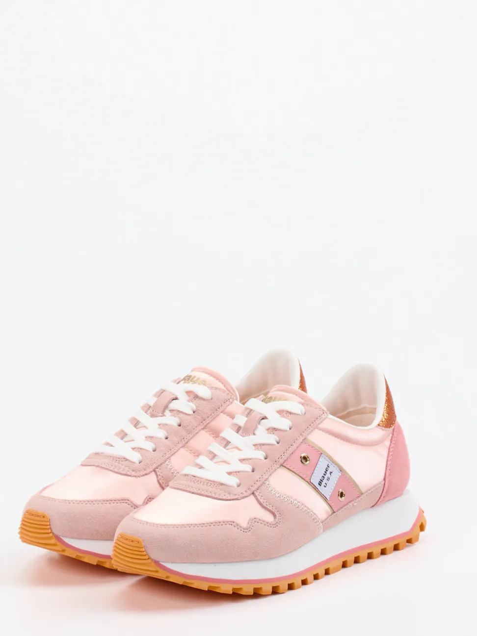 Blauer – Retro-Sneaker aus Veloursleder in Rosa